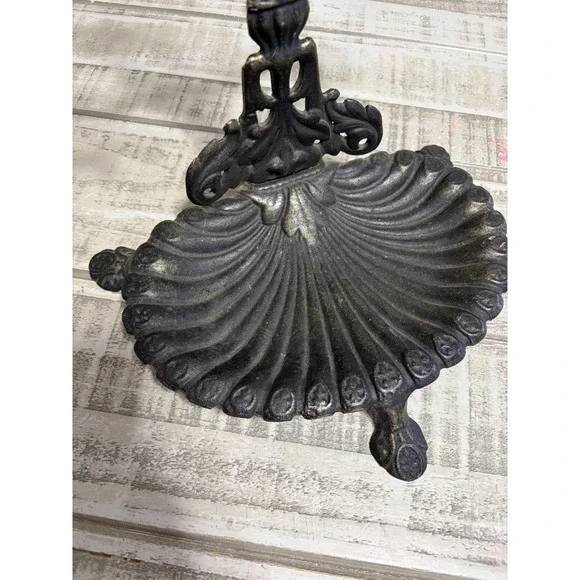 Vintage Cast Iron Royal Brand Umbrella Holder Hand Towel Rack Shell Victorian - Picture 2 of 9